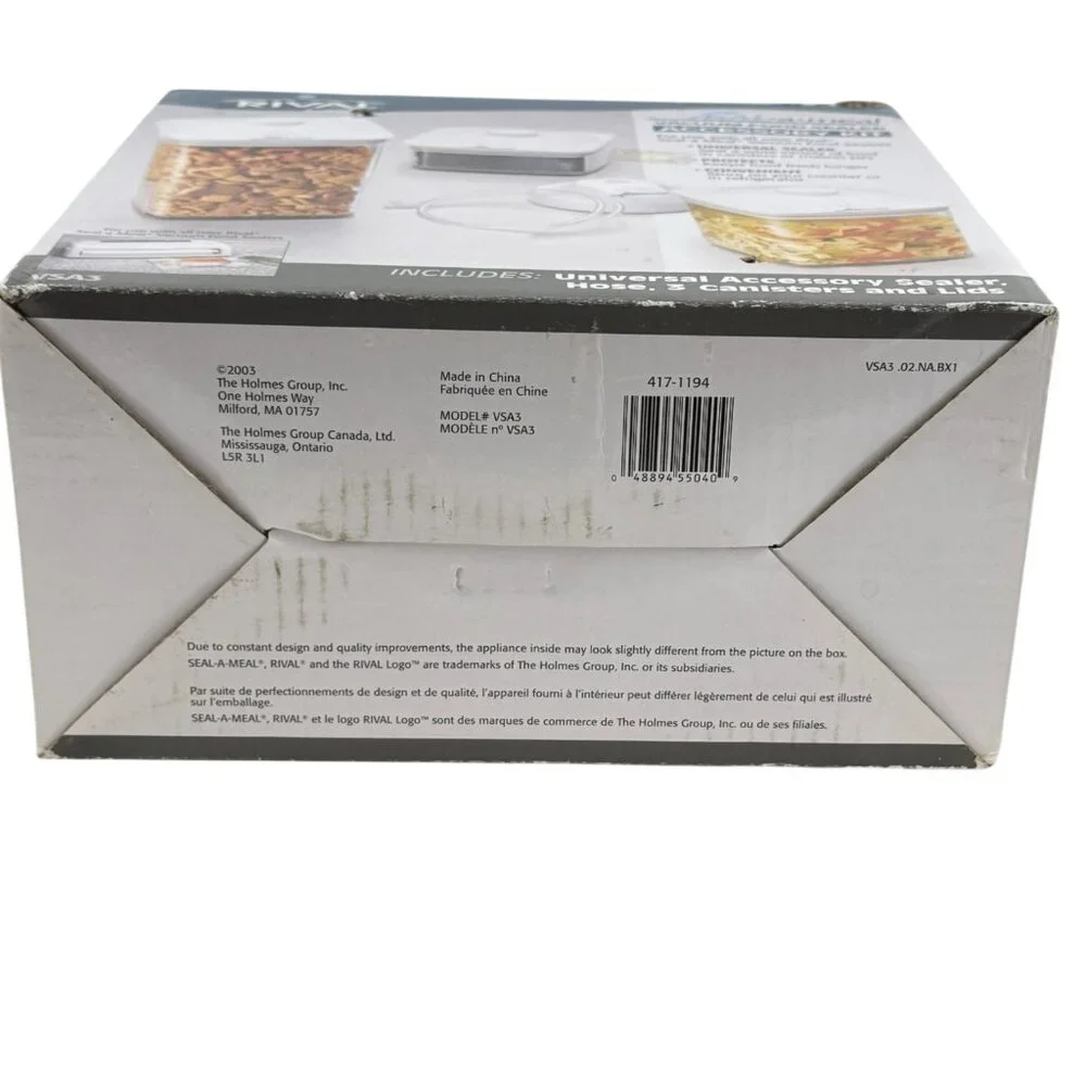 Rival Seal-A-Meal 3 Canisters 3 Lids Hose Sealer Accessory Kit VSA3 Unused